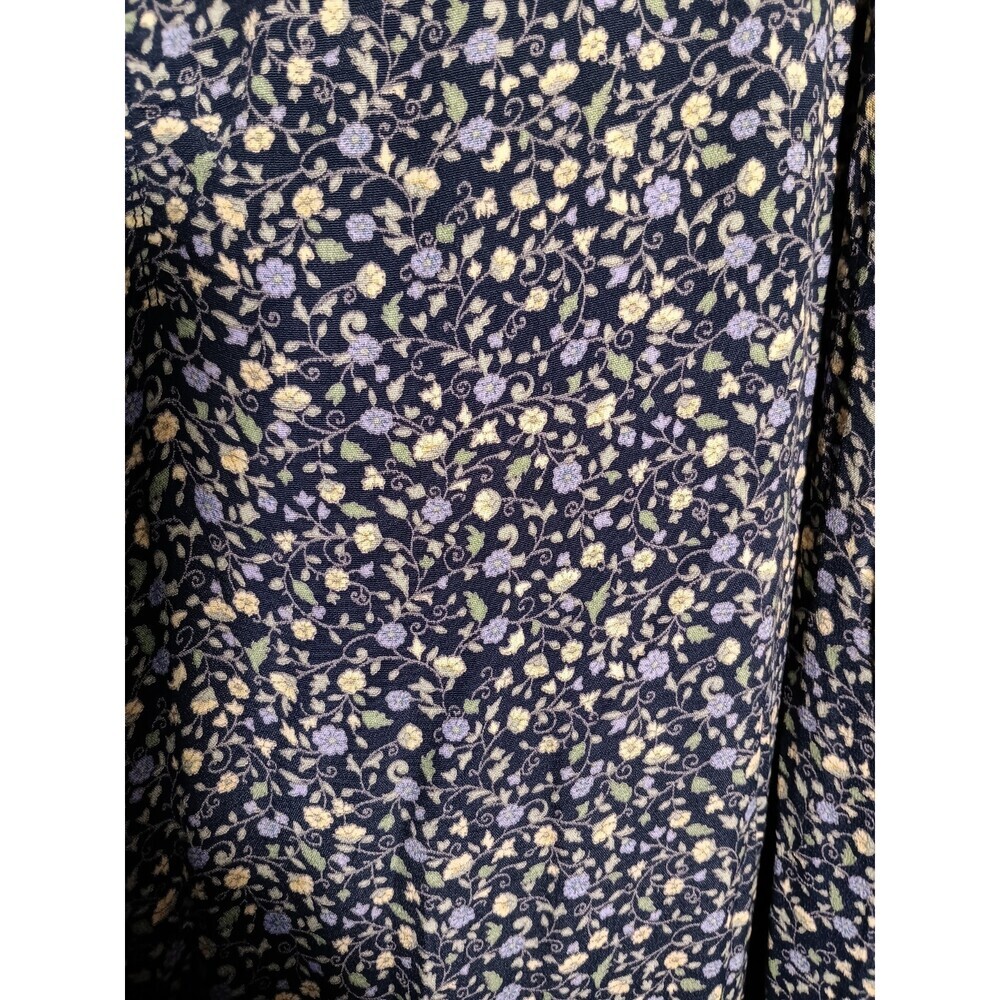 Vintage 90s Old Navy Women’s 12 Floral Rayon Dress Rear Zip Cottagecore Spring - Picture 5 of 6